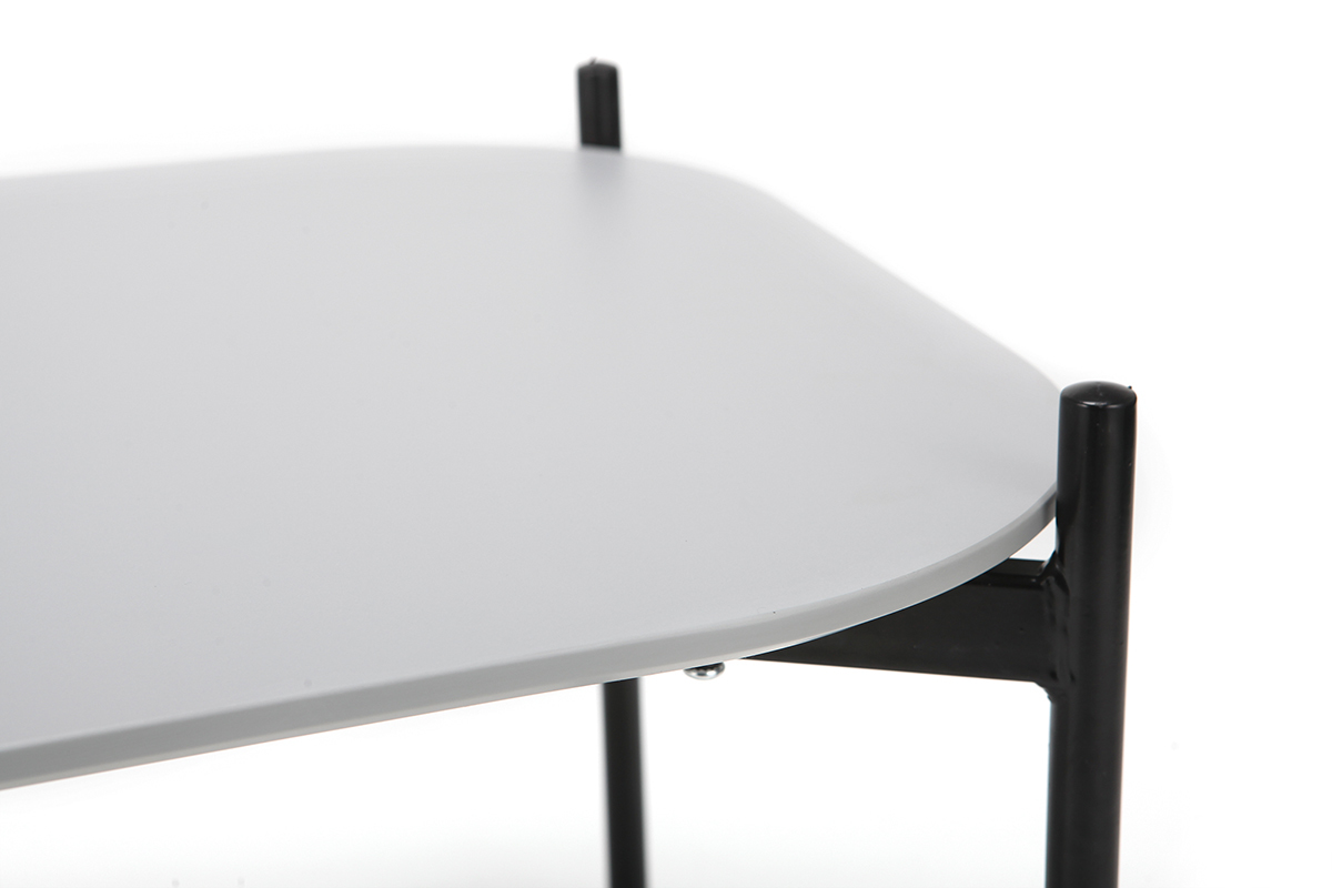 Mesa de centro moderna metal gris 50x75cm SEGA