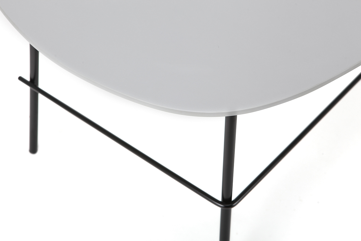 Mesa de centro moderna metal gris 93 cm BLOOM