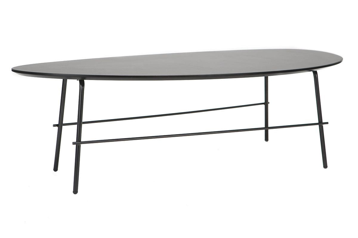 Mesa de centro moderna metal negro 131 cm BLOOM