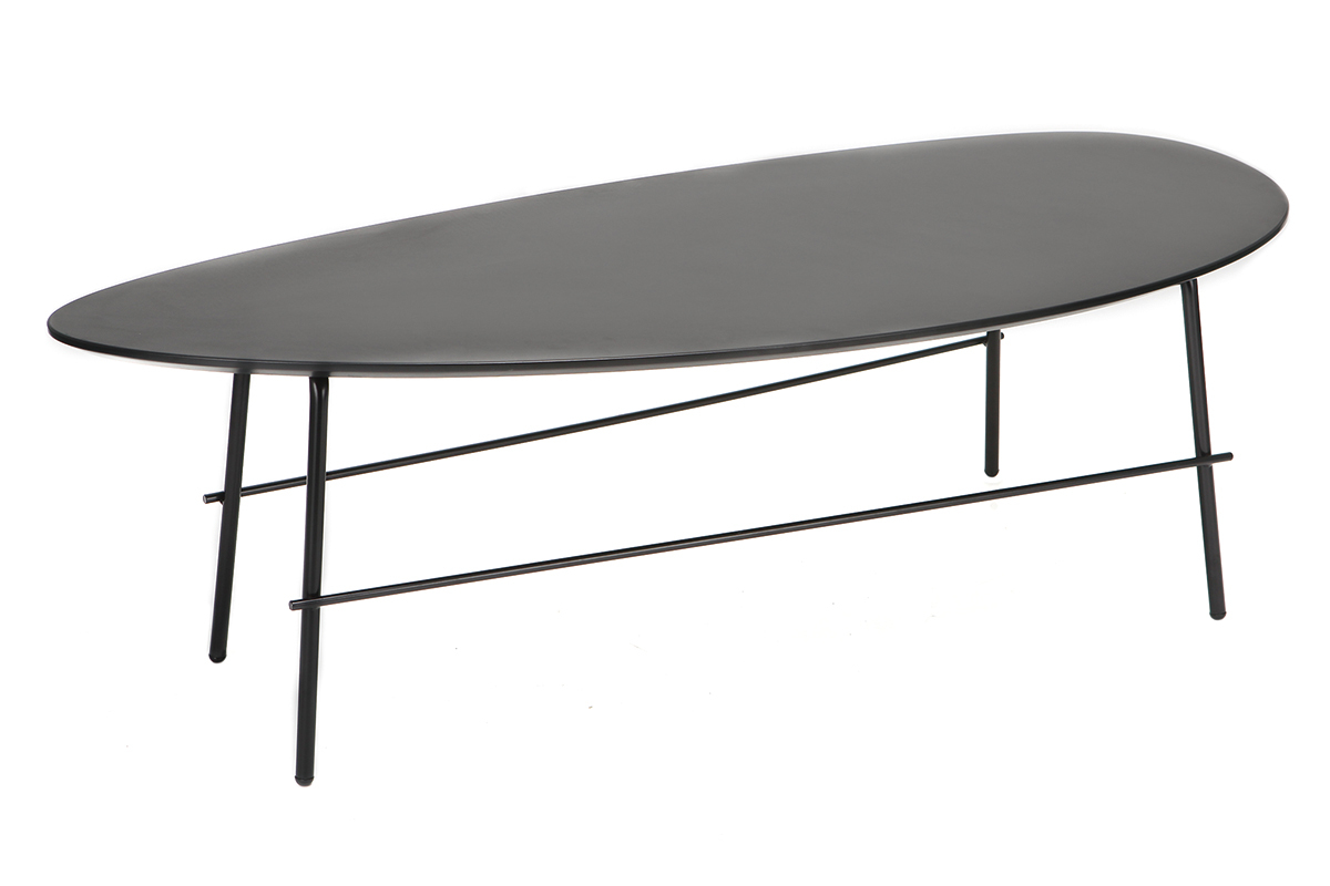 Mesa de centro moderna metal negro 131 cm BLOOM