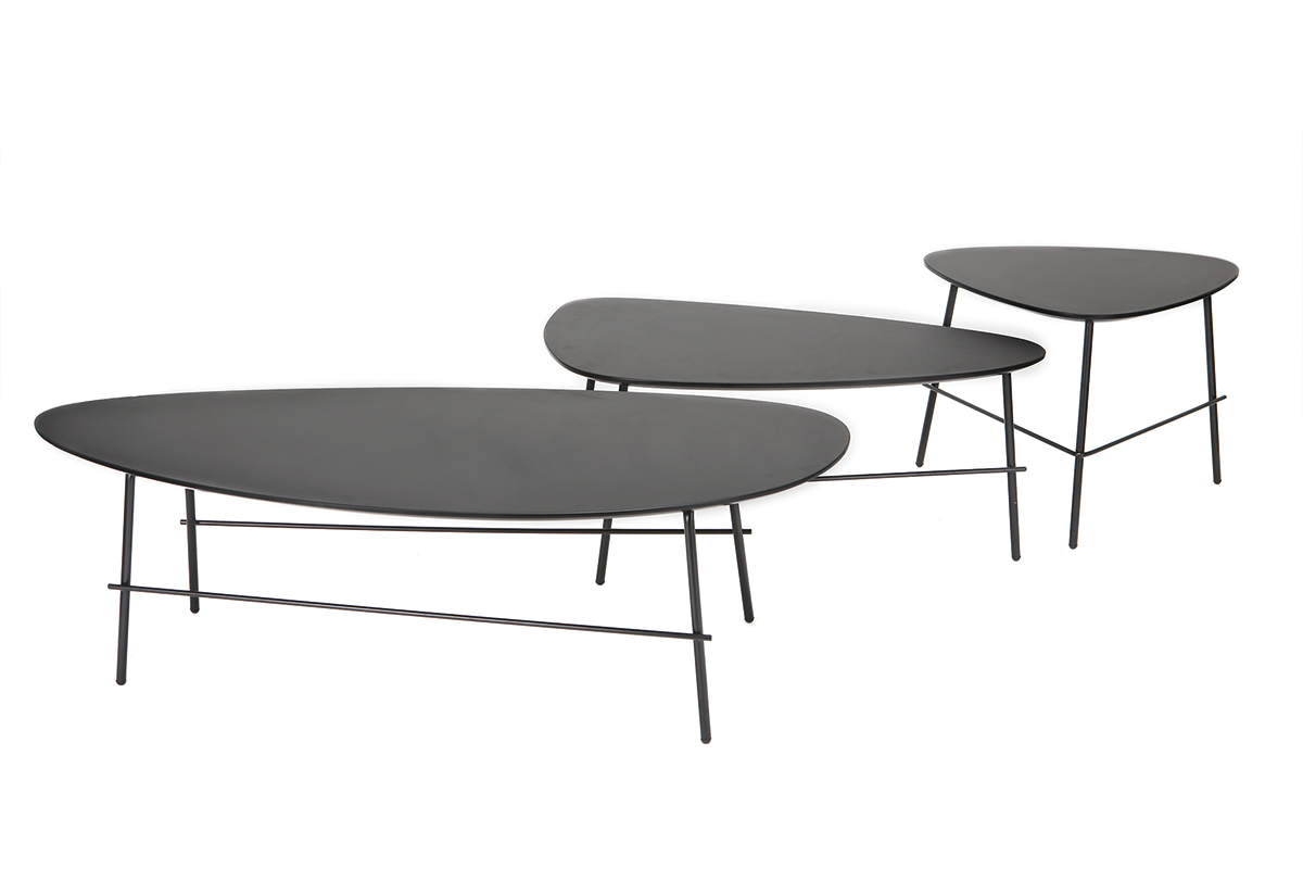 Mesa de centro moderna metal negro 131 cm BLOOM