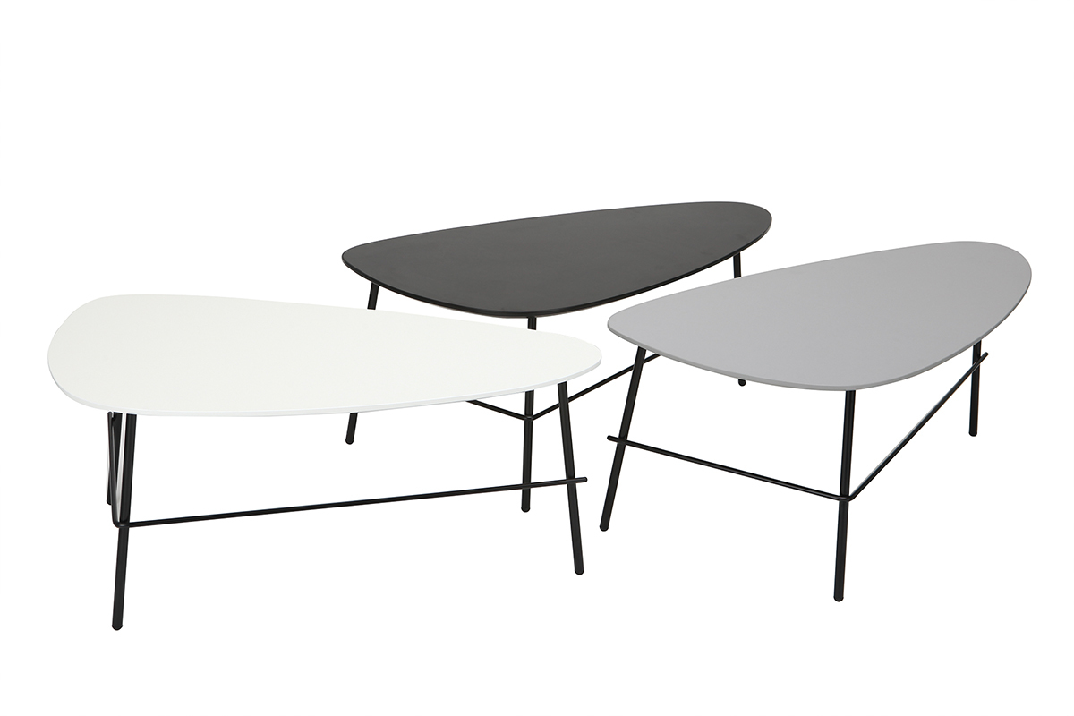 Mesa de centro moderna metal negro 93 cm BLOOM