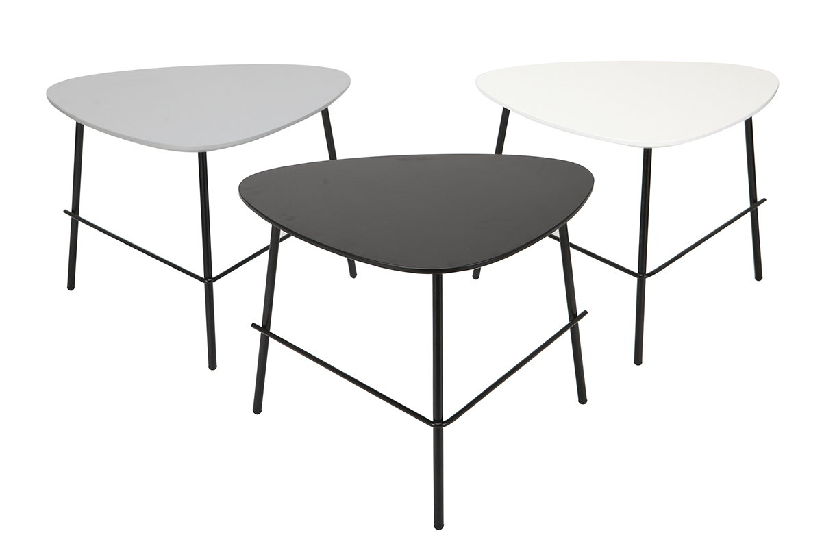 Mesa de centro moderna metal negro L60 cm BLOOM