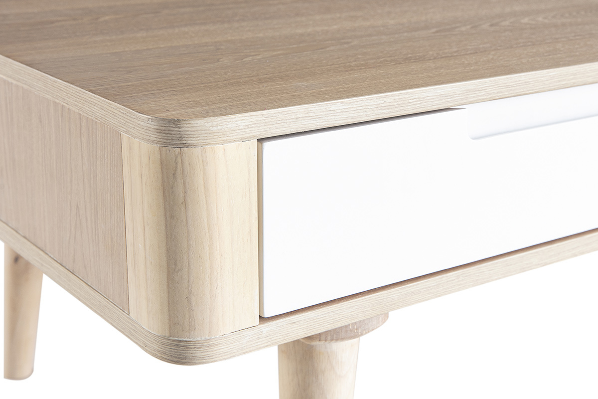 Mesa de centro nrdica fresno y blanco GOTLAND