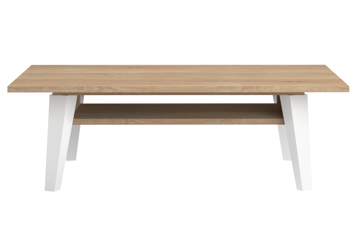 Mesa de centro nrdica madera y blanca ORIGAMI