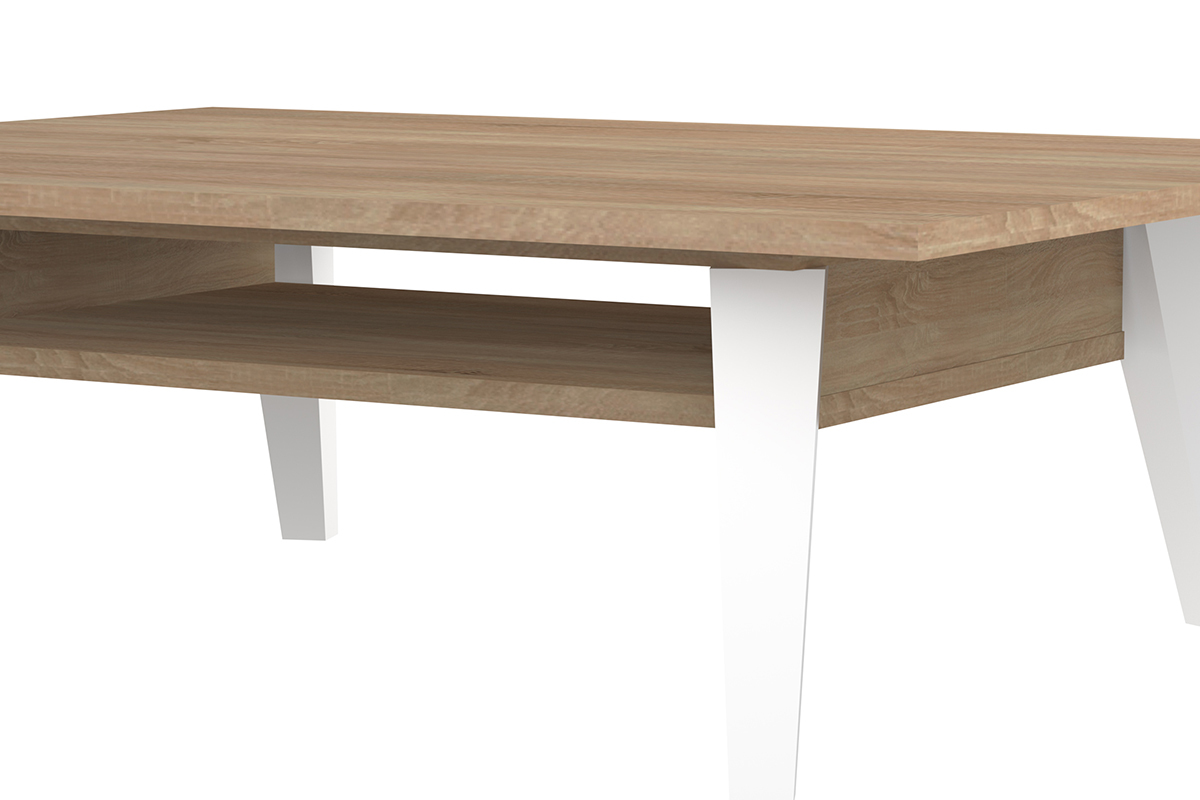 Mesa de centro nrdica madera y blanca ORIGAMI