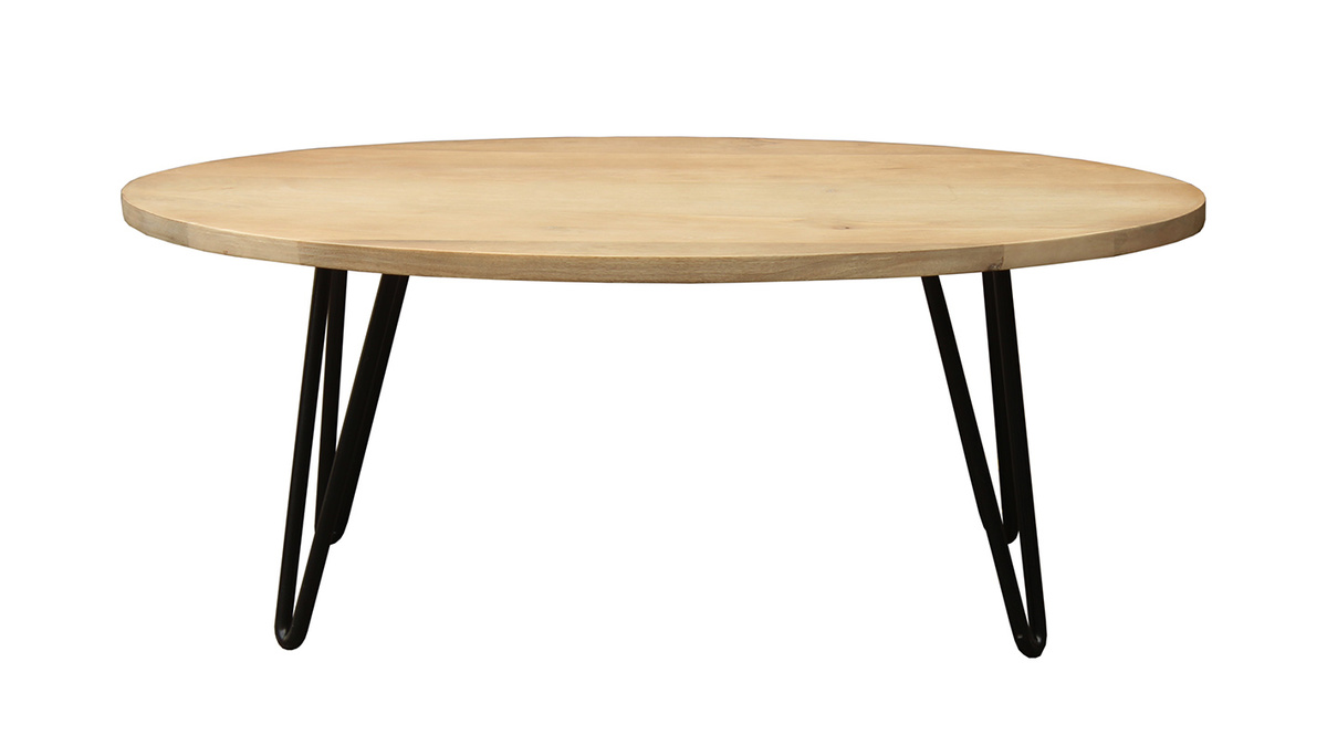 Mesa de centro oval L100 x P55 cm en mango macizo VIBES