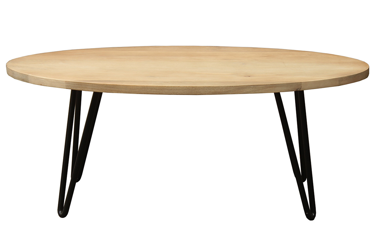 Mesa de centro oval L100 x P55 cm en mango macizo VIBES