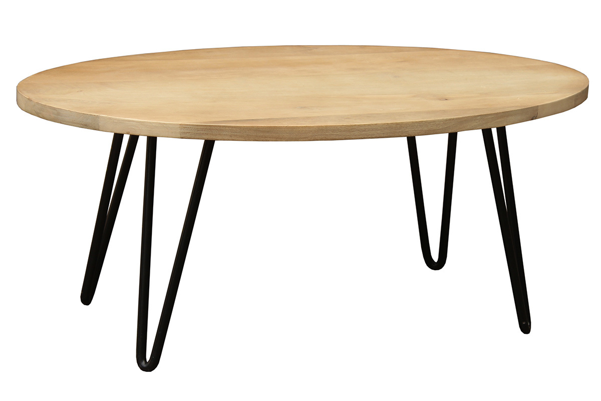 Mesa de centro oval L100 x P55 cm en mango macizo VIBES