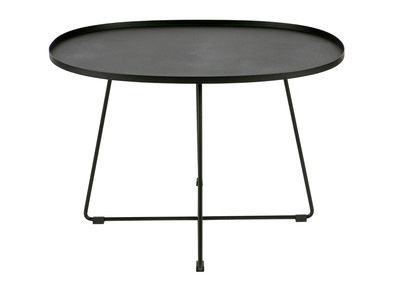 Mesa de centro oval metal negro JUBEZ