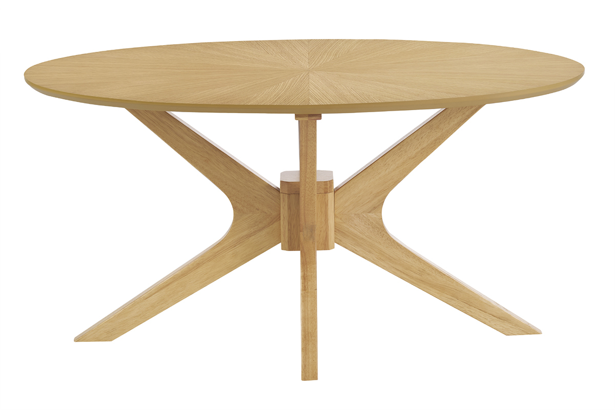 Mesa de centro ovalada madera clara roble L90 cm DIELLI
