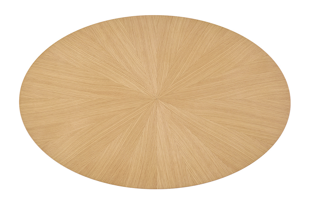 Mesa de centro ovalada madera clara roble L90 cm DIELLI