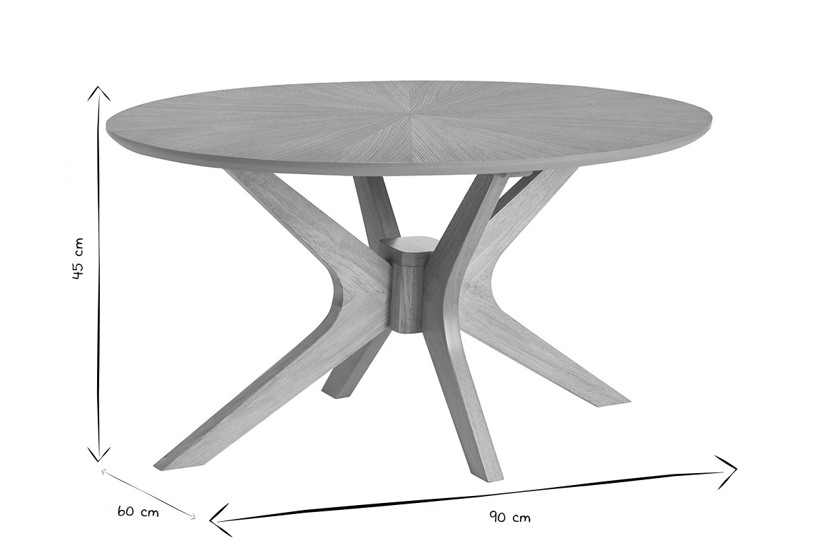 Mesa de centro ovalada madera clara roble L90 cm DIELLI