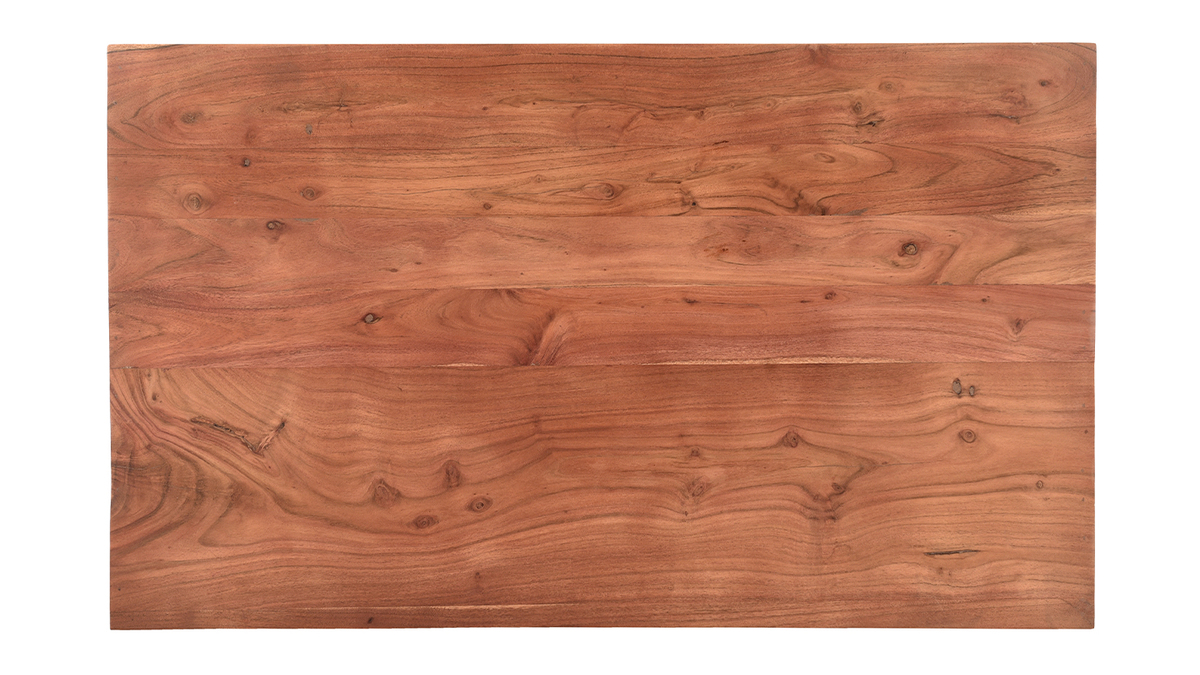 Mesa de centro rectangular con almacenaje de madera maciza 100 cm BOHEMIAN