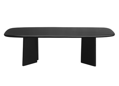 Mesa de centro rectangular de madera maciza de mango te&ntilde;ida en negro L120 cm SOTA