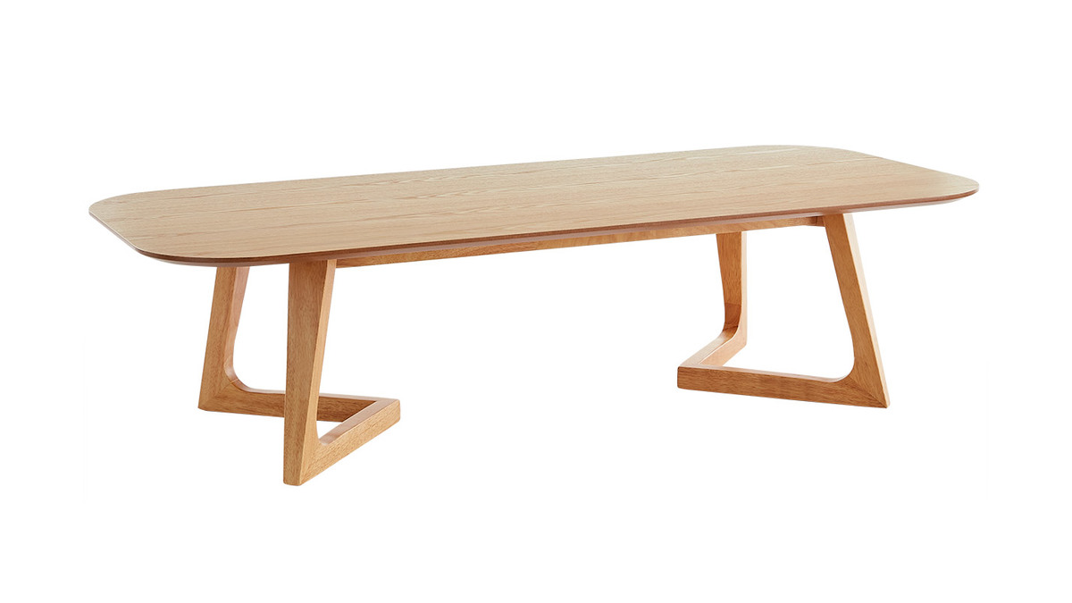 Mesa de centro rectangular nrdica de madera clara 150 cm JUKE