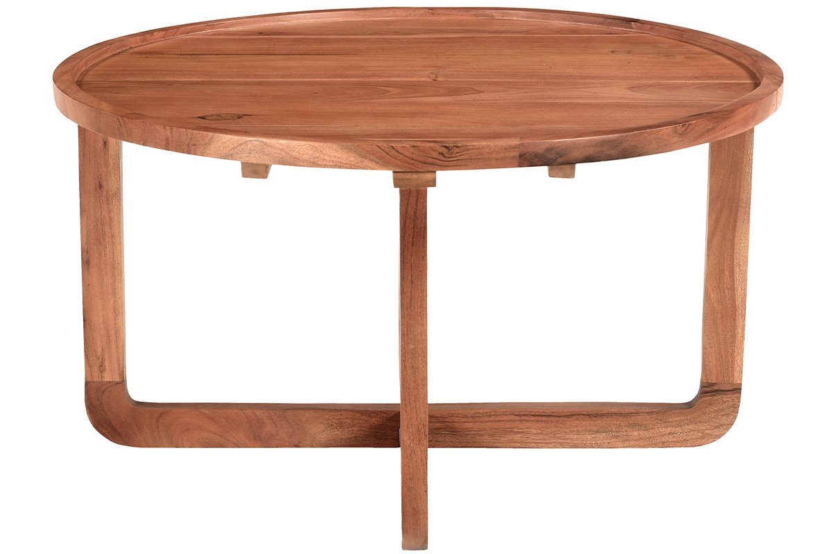 Mesa de centro redonda de acacia maciza 80cm HITA