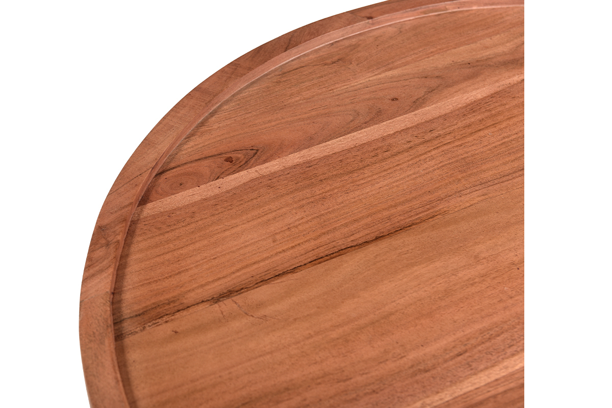 Mesa de centro redonda de acacia maciza 80cm HITA