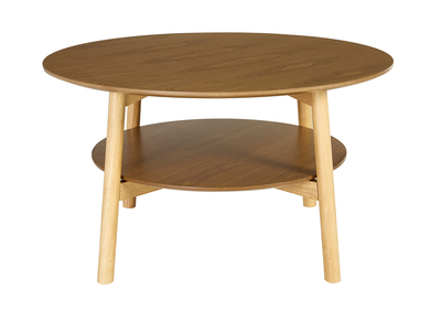 Mesa de centro redonda de madera clara D80 cm MALVA