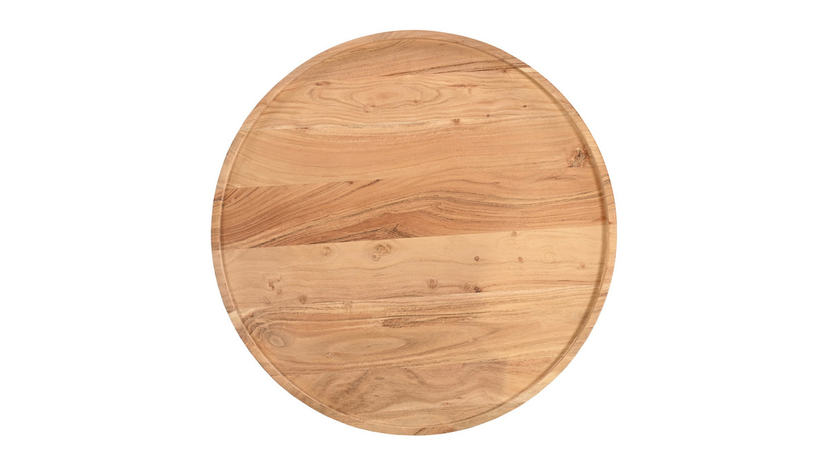 Mesa de centro redonda de madera maciza 80 cm de dimetro MATERA