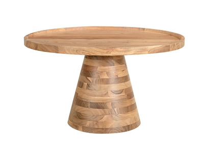 Mesa de centro redonda de madera maciza 80 cm de diámetro MATERA