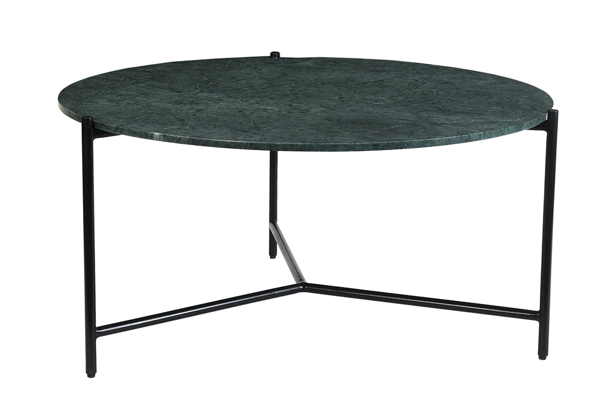 Mesa de centro redonda de mrmol verde 90cm dim. BUMCELLO