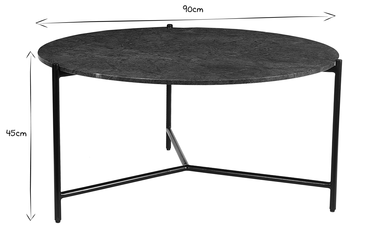 Mesa de centro redonda de mrmol verde 90cm dim. BUMCELLO