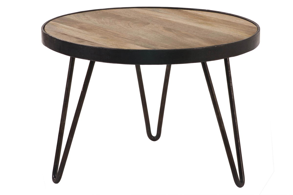 Mesa de centro redonda diseo industrial 50x35cm ATELIER
