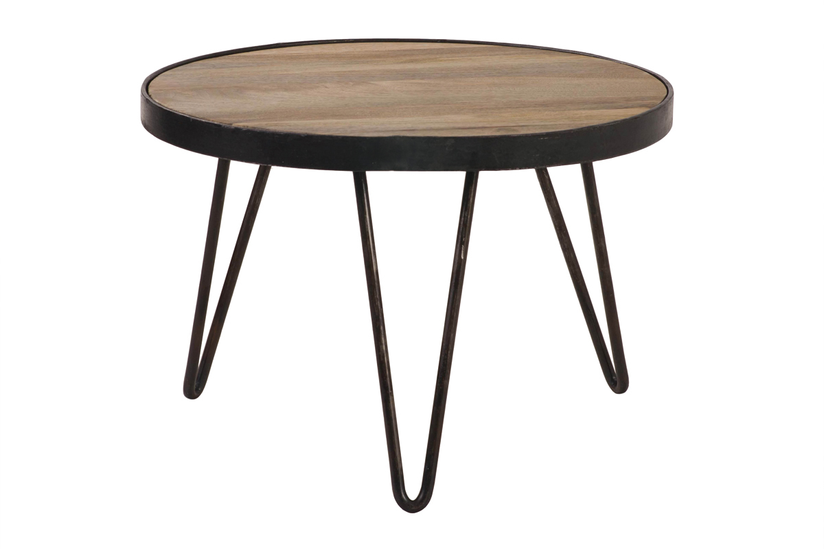 Mesa de centro redonda diseo industrial 50x35cm ATELIER