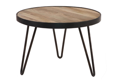 Mesa de centro redonda diseño industrial 50x35cm ATELIER - Mesa de centro redonda diseño industrial 50x35cm ATELIER