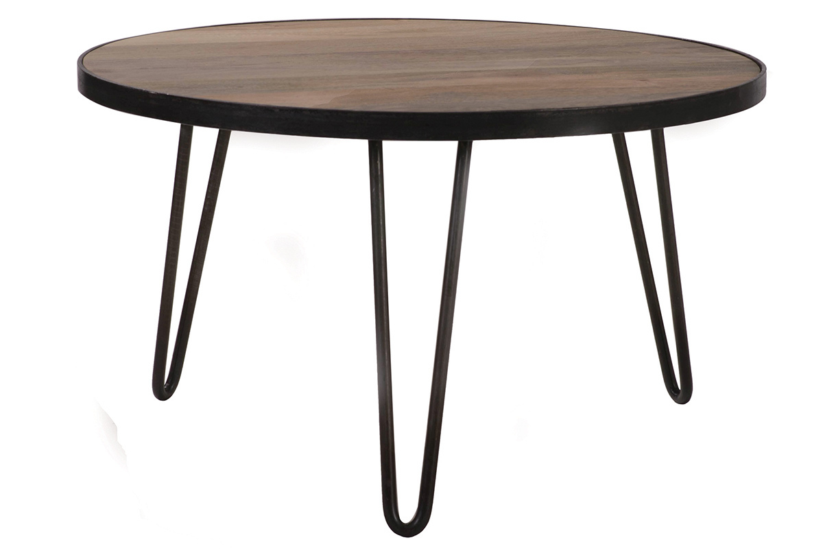 Mesa de centro redonda diseo industrial 80x45 cm ATELIER