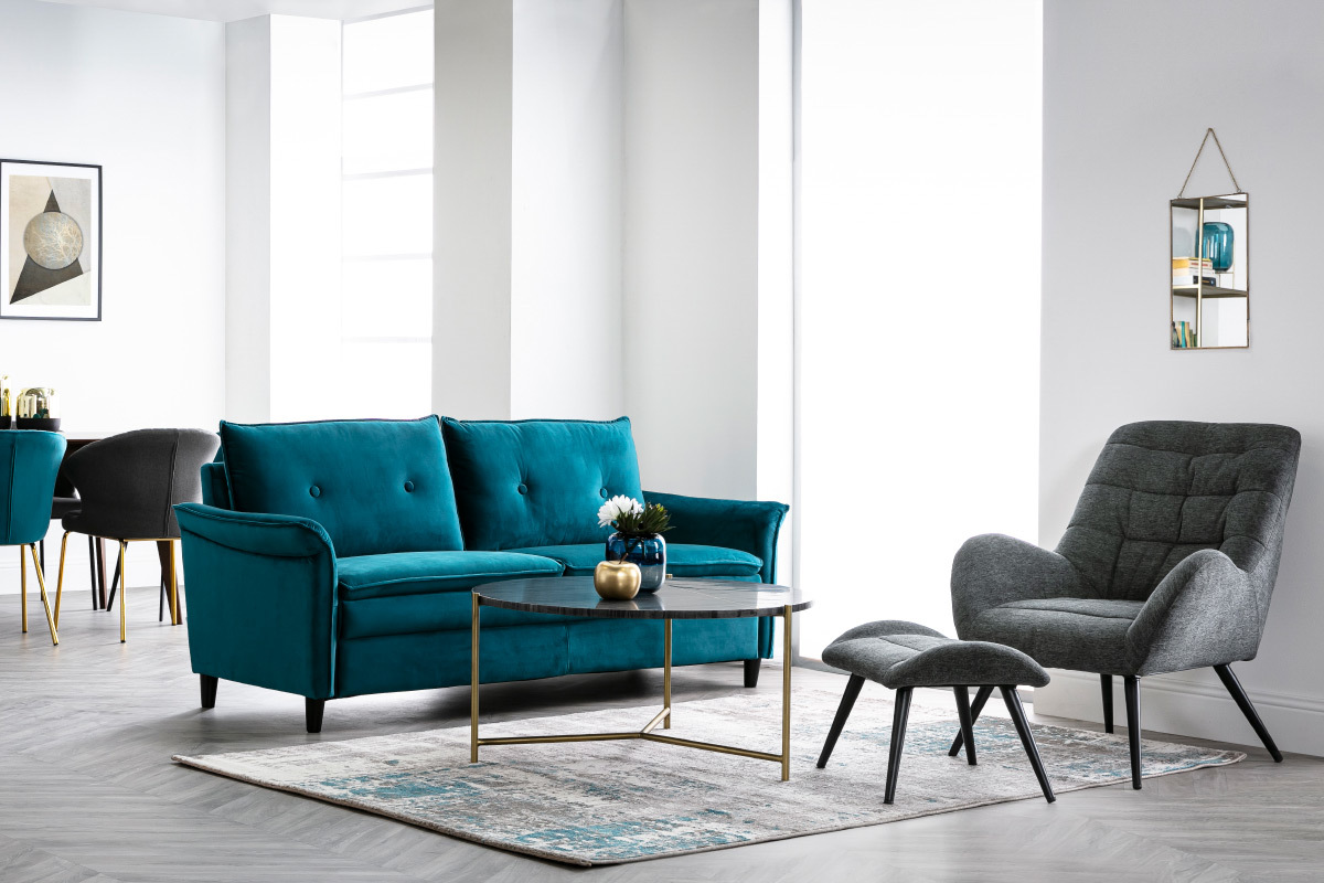 Mesa de centro redonda en mrmol negro SILLON