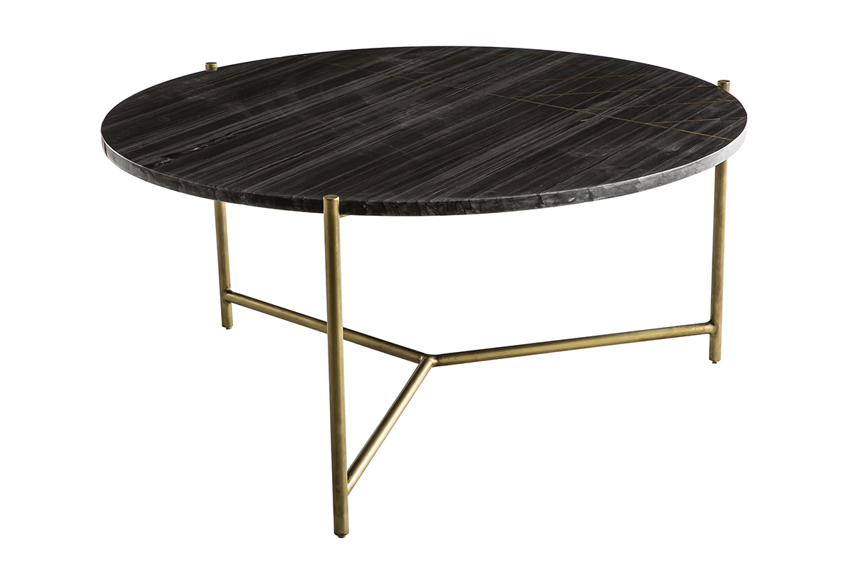 Mesa de centro redonda en mrmol negro SILLON
