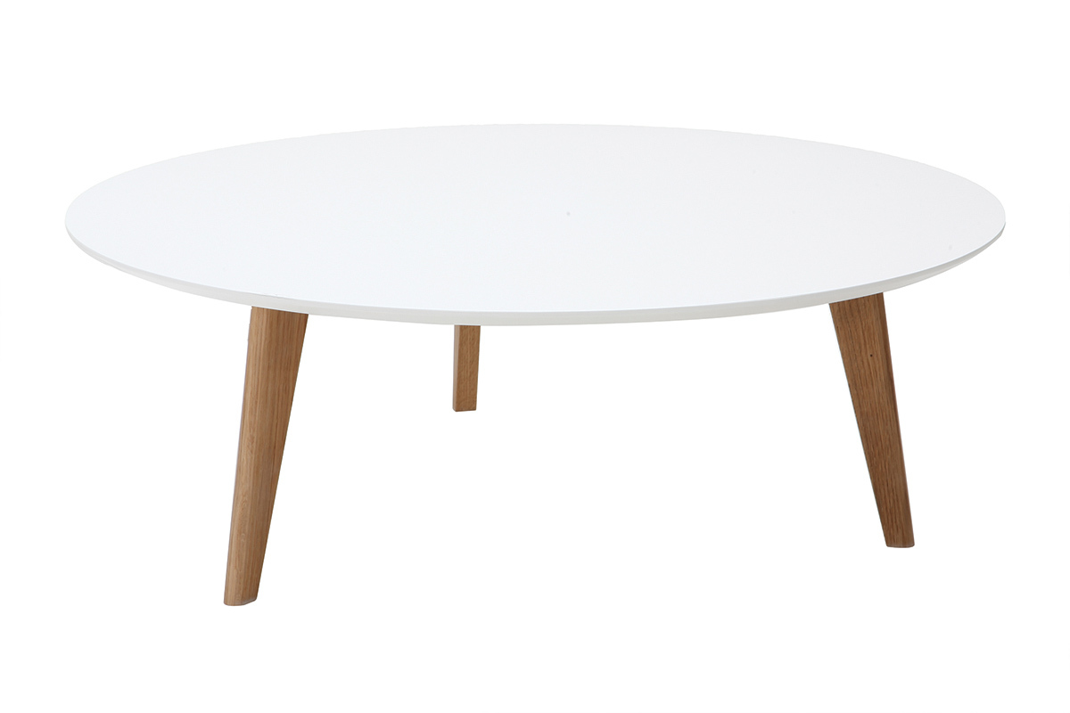 Mesa de centro redonda L100 cm blanco EKKA