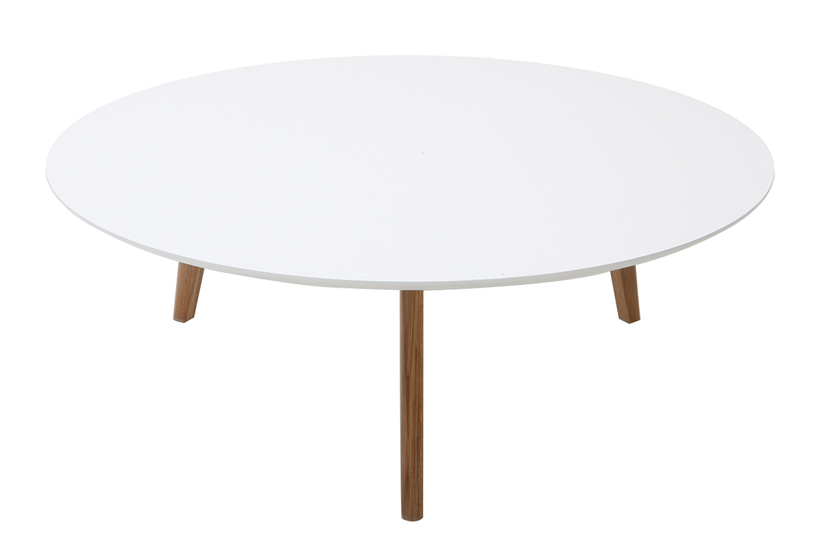 Mesa de centro redonda L100 cm blanco EKKA