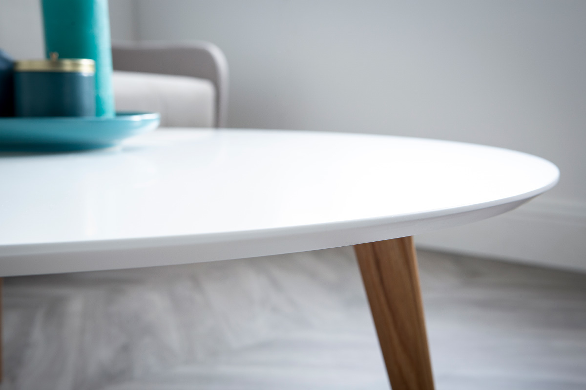 Mesa de centro redonda L100 cm blanco EKKA