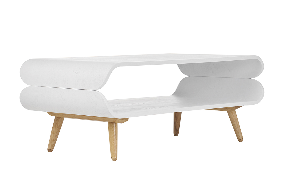 Mesa de centro vintage blanca TAKLA