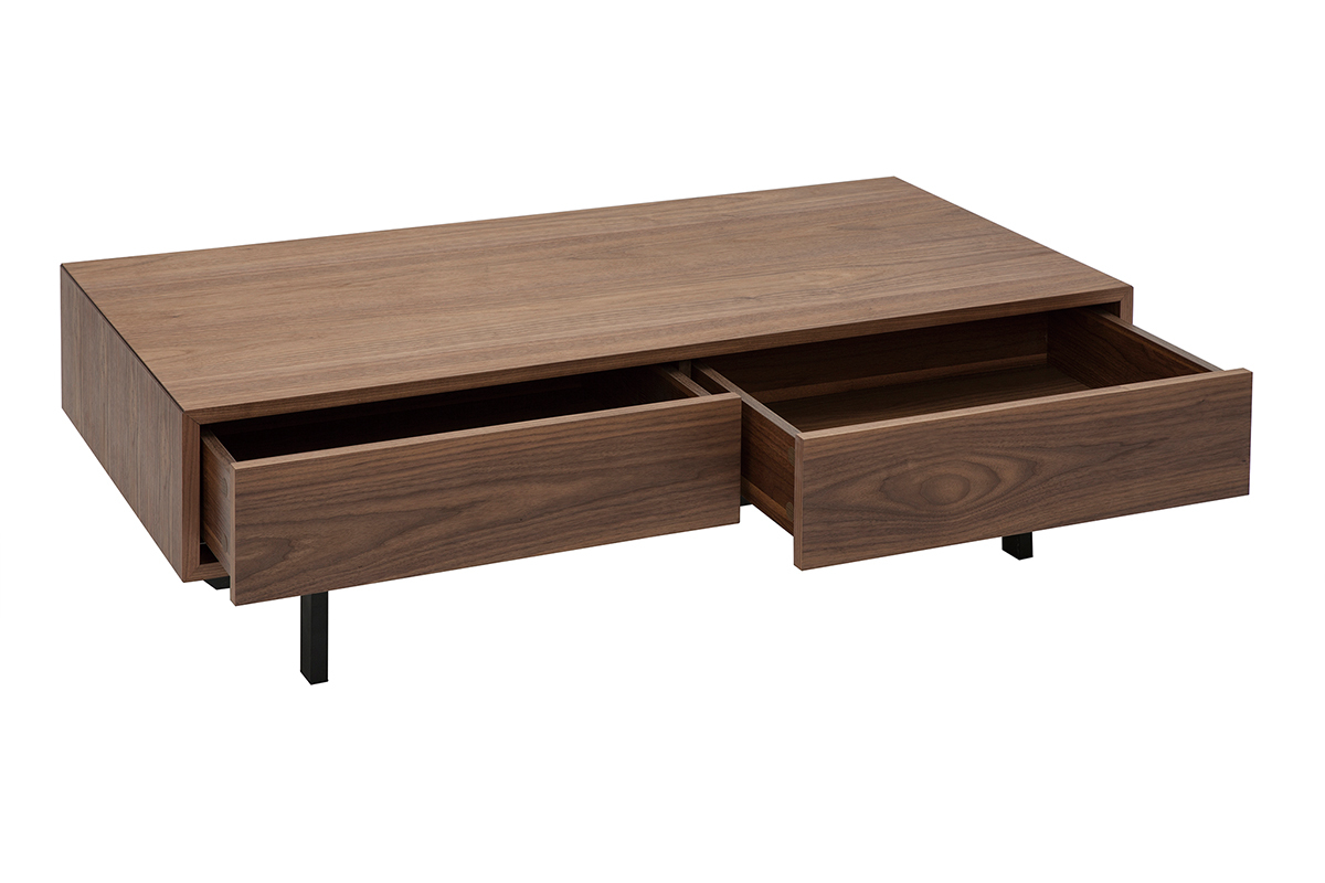 Mesa de centro vintage de nogal y metal MANNY