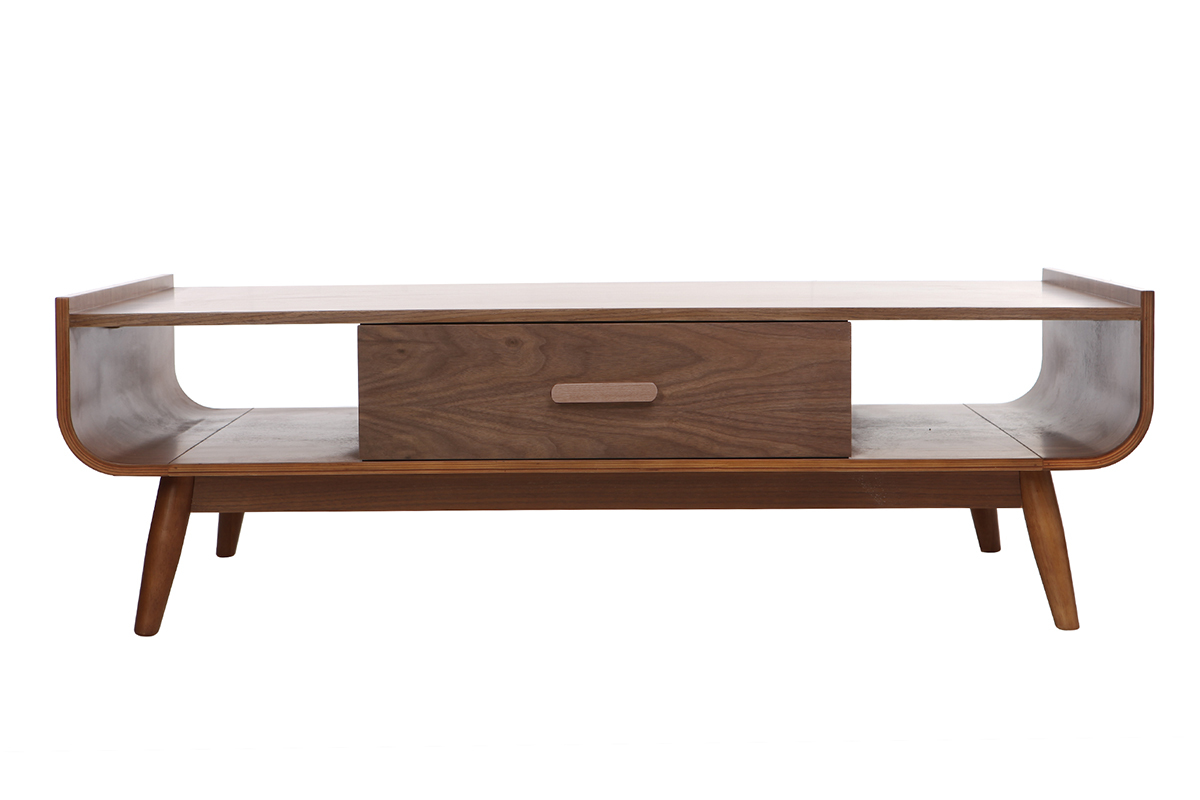 Mesa de centro vintage madera nogal HALLEN