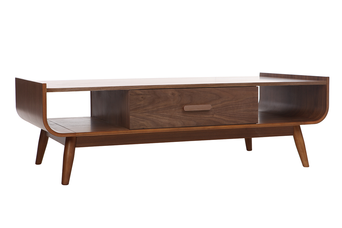 Mesa de centro vintage madera nogal HALLEN