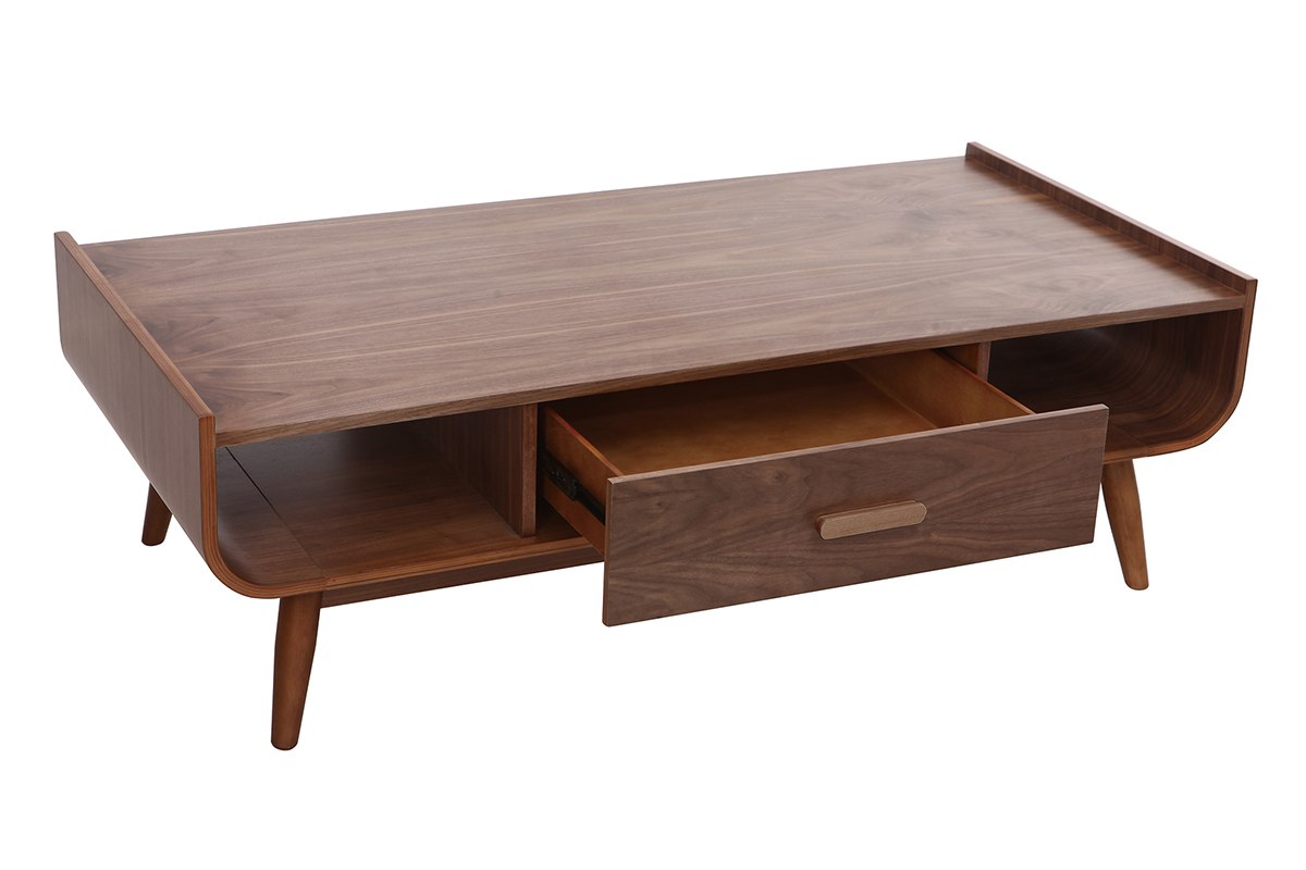 Mesa de centro vintage madera nogal HALLEN