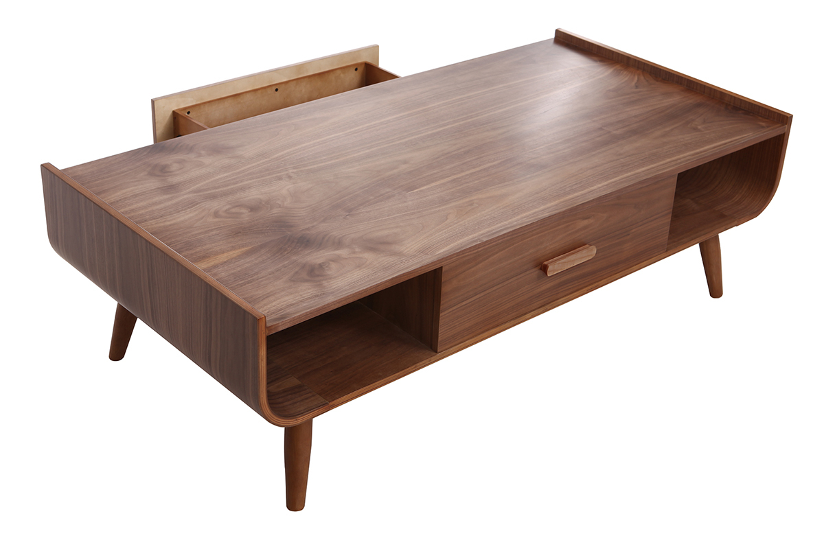 Mesa de centro vintage madera nogal HALLEN