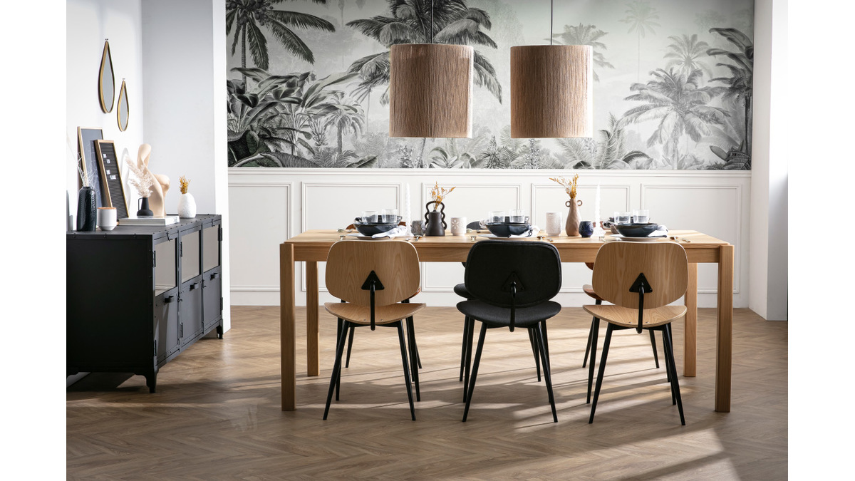 Mesa de comedor acabado roble L200 cm AGALI