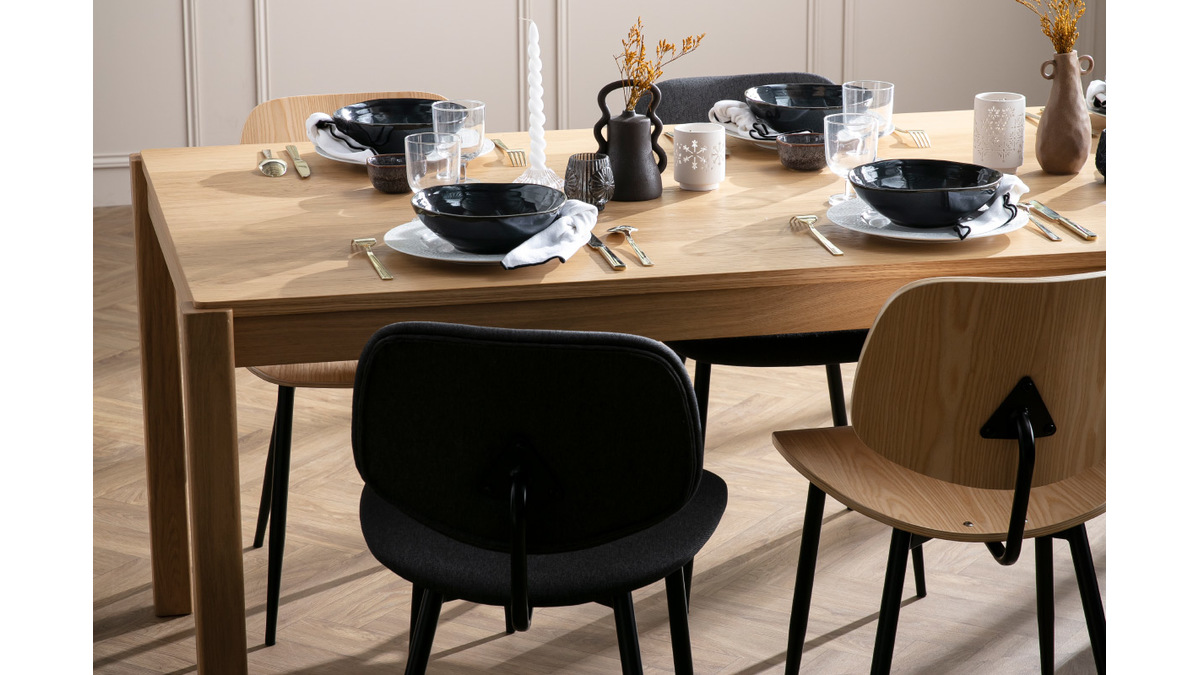 Mesa de comedor acabado roble L200 cm AGALI