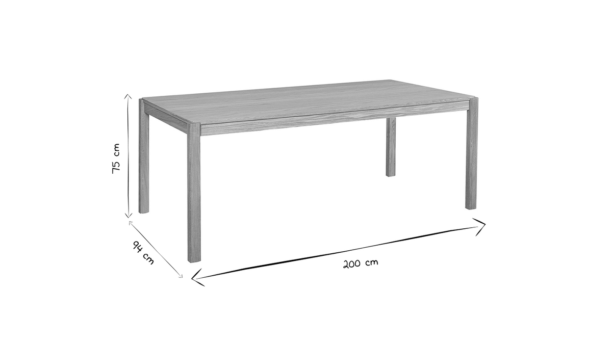 Mesa de comedor acabado roble L200 cm AGALI