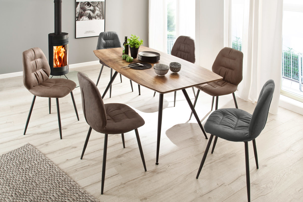 Mesa de comedor acabado roble y metal BOCCA