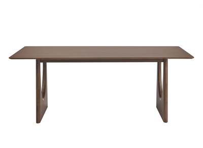 Mesa de comedor de dise&ntilde;o rectangular de madera oscura nogal L200 cm KUALA