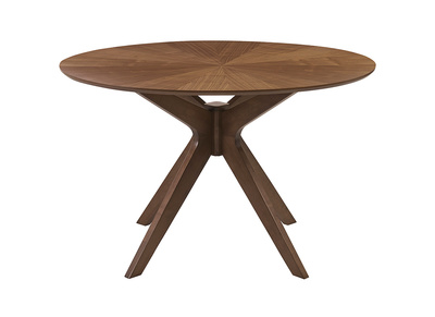 Mesa de comedor de diseño redonda de nogal D120 cm DIELLI