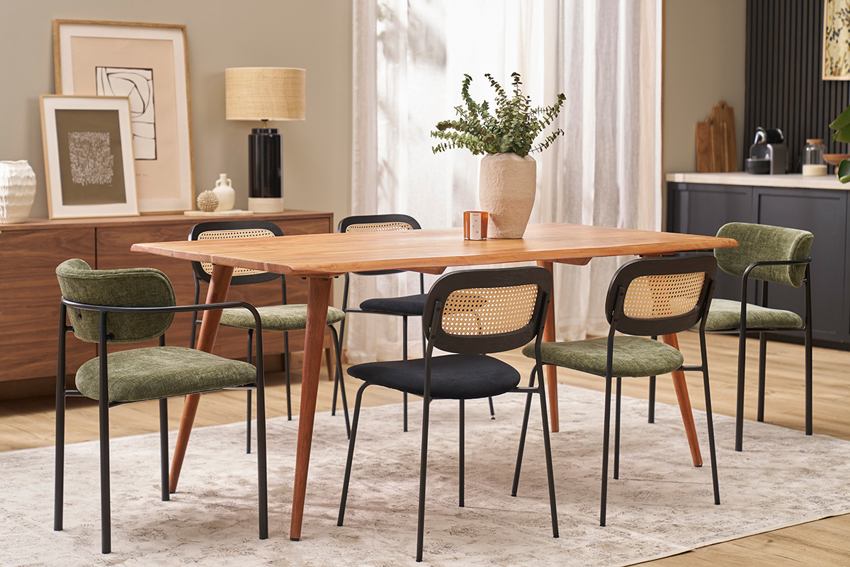 Mesa de comedor de madera de acacia maciza 175cm SAVANA