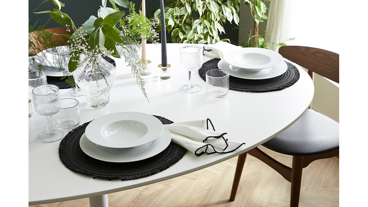 Mesa de comedor diseo blanco L169 HALIA